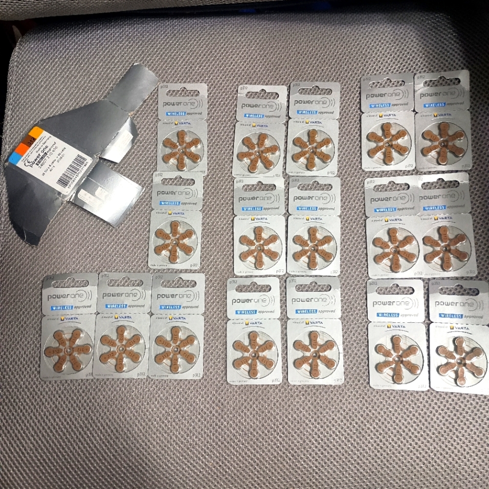 Power One hearing aids batteries set of 6 packs P312 wireless approo